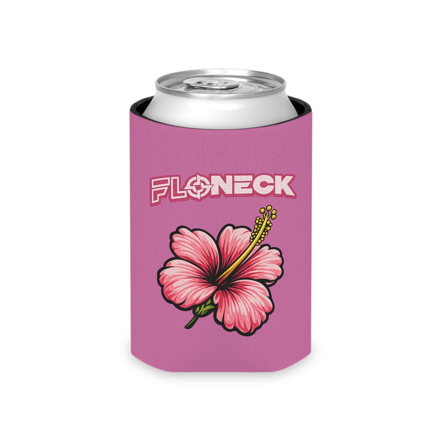 Pink Hibiscus Koozie